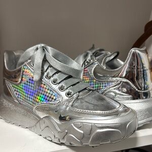 Alexander McQueen Silver Holographic Sneakers